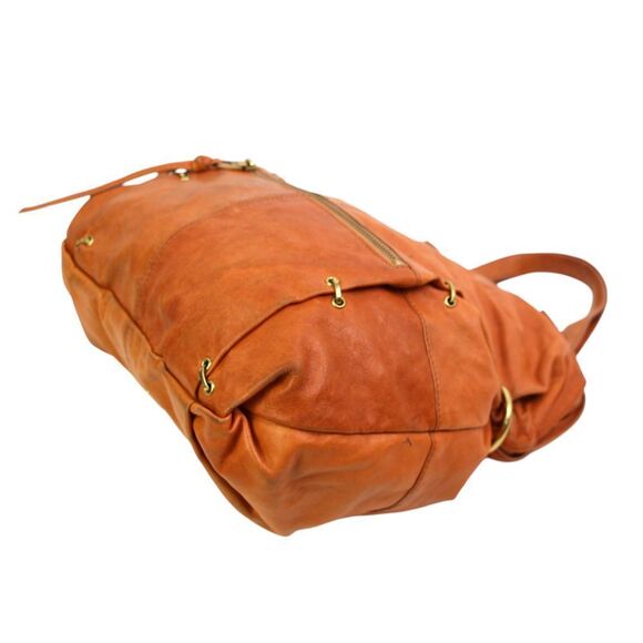 ROOMY Kooba TAN BROWN REAL LEATHER FRAME SHOULDER BAG TOTE HOBO HANDBAG SATCHEL - Picture 9 of 14